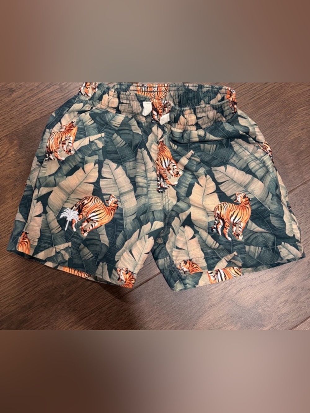 OAS Tropical & Tiger Print Toddler Boys Swim Trunks size 2 - C39